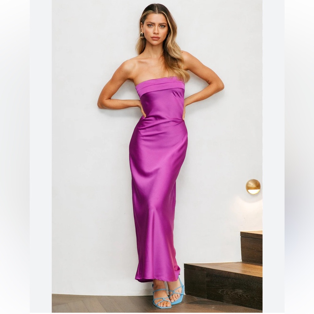 Hello Molly Vibrant Purple Satin maxi NWT Size 2